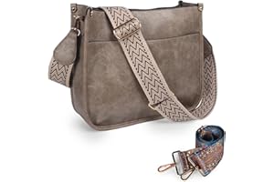 Neyway Crossbody Bags for Women Leather Hobo Handbags with 2pcs Adjustable Guitar Strap