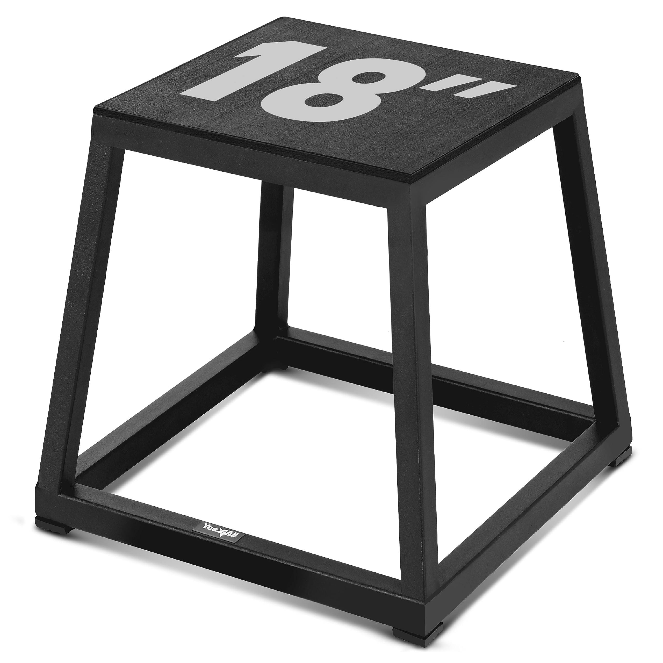 Yes4All Metal Plyometric Box with 550lbs Capacity, Pre-Assembled, Plyo Jump Platform, Step Up Box for Workout Home Gym