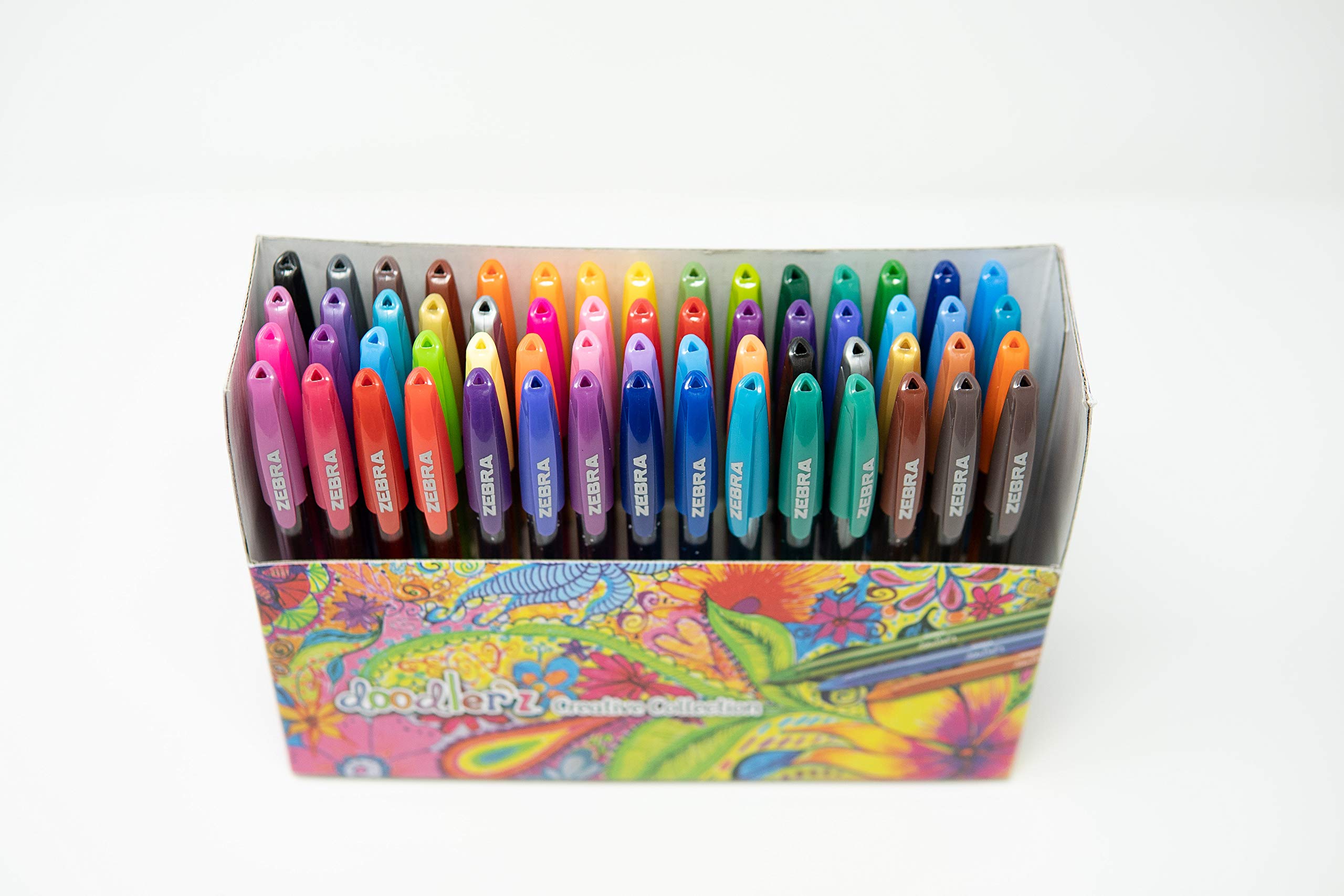 Zebra Pen Doodlerz Gel Pens 60-Pack, 1.0mm Bold Point, School & Scrapbook Supplies, Smooth Writing, Ergonomic Grip, Rainbow Colors: Glitter, Neon, Metallic, Pastel, Translucent Barrel (41960)