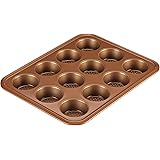 Ayesha Curry Nonstick Bakeware Nonstick 12-Cup Muffin Tin / Nonstick 12-Cup Cupcake Tin - 12 Cup, Brown