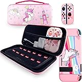 Yocvikey Hard Carrying Case Kit for Nintendo Switch, Unicorn Portable Travel Bag with TPU Protective Case Soft for Nintendo S