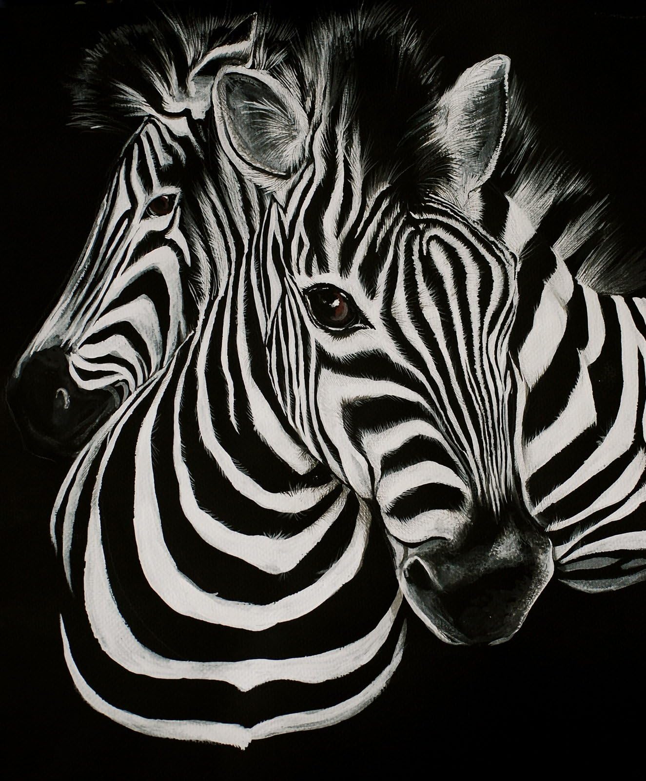 24"x30" Hd Canvas Print Home Decor Art Painting (No Frame), Stripe, Zebra, Wildlife, Animal