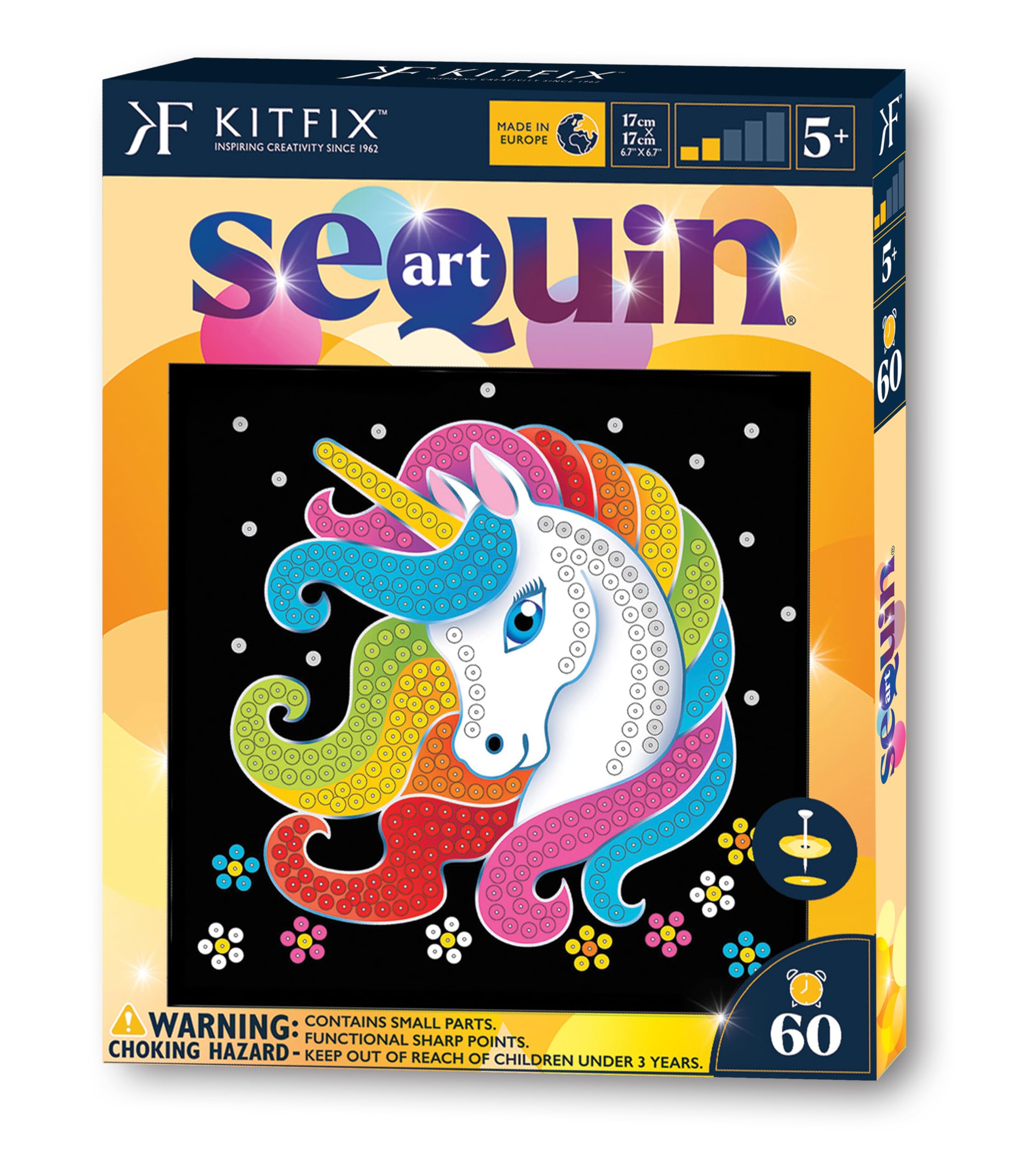 Kitfix - Sequin Art 60-20 x 20cm- Unicorn - 60min Craft Project - Craft Kit for Young Children Aged 5+ - 2015