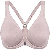 DELIMIRA Women's Front Closure Full Coverage Bras Plus Size Underwire Racerback Supportive Plunge Unlined Bra