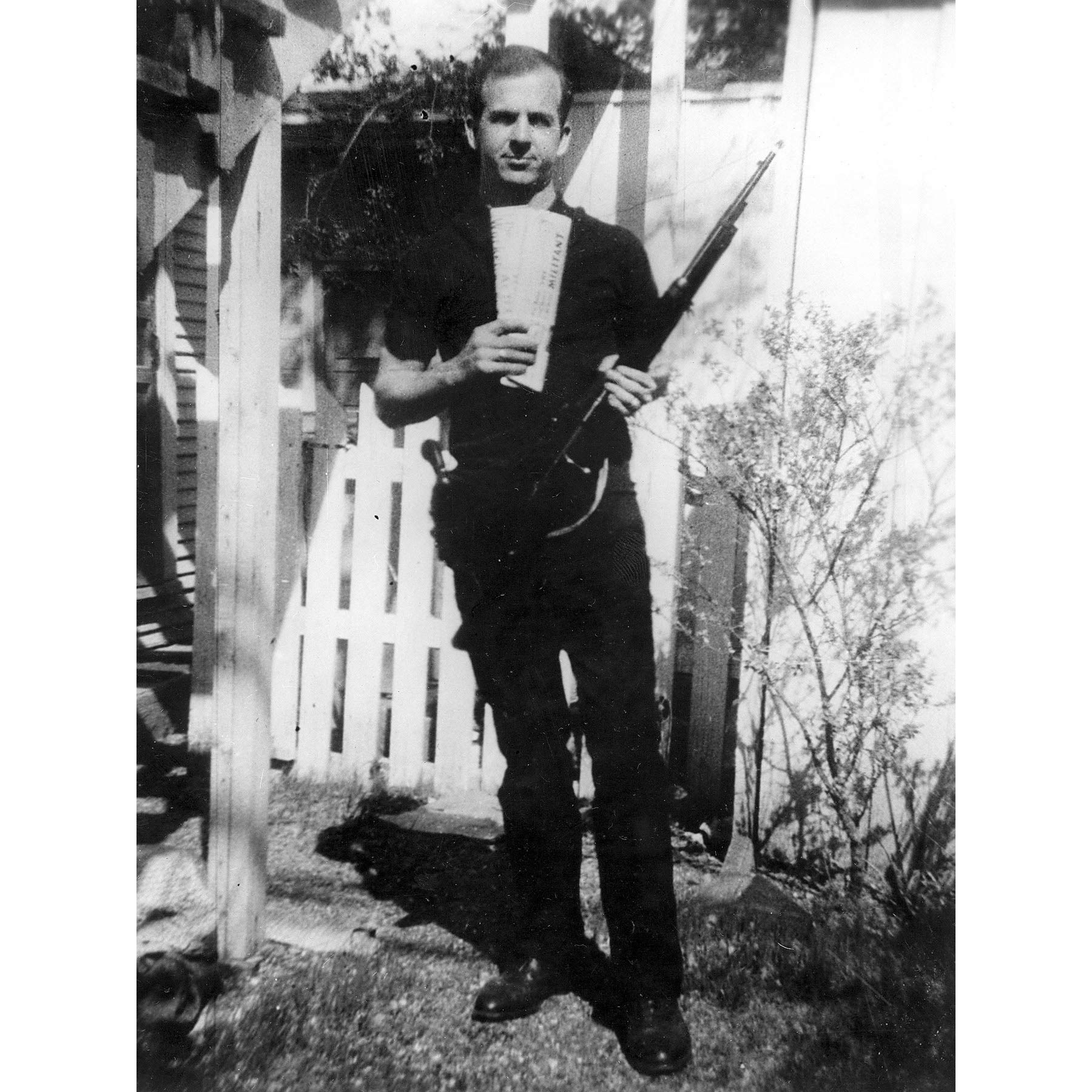 Artery8 JFK Kennedy Assassin Harvey Oswald Backyard Photo Large Wall Art Poster Print Thick Paper 18X24 Inch