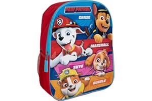 AI ACCESSORY INNOVATIONS Paw Patrol Kids Backpack, Girls & Boys 15" School Book Bag Featuring Chase, Marshall, Skye, and Rubble, Red