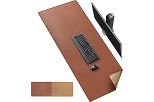 MAIDERN Cork & Leather Desk Pad, 63” x 23.6” Large XXL Desk Mat, Full Desk Mouse Pad, Dual Sided Desk Pad, Desk Pad Protector for Gaming Home Office (Brown)