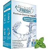 Retainer Fresh Retainer Cleaner Tablets - Denture Cleaner, Retainer Cleaning Tablets, Mouth Guard Cleaner, Aligner Cleaner, Brite Retainer Tablets 120 Tablets 4 Month