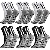 scenicamp 6 Pairs Grip Soccer Socks Anti Slip Athletic Socks Non Slip Sports Football Baseball Soccer Sock for Men Women