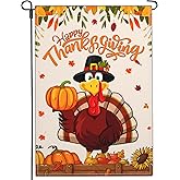 Cuiliqun 3Ply Happy Thanksgiving Garden Flags for Outside 12x18 Inch Double Sided Polyester Outdoor Fall Pumpkin Thanksgiving Turkey Garden Flag Holiday Yard Sign Decorations