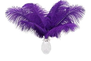 Ballinger Purple Ostrich Feathers Bulk - 12Pcs 12-14inch Large Feathers for Vase, Party Centerpieces Mardi Gras and Home Decor