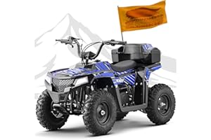 Ofcesw 4 Wheeler for Kids, 4-Stroke 40cc Four Wheeler Max Speed Up to 15.5MPH with Dual Spring Suspension and Storage Box, Kids Gas 4 Wheeler Support Up to 165 LBS (Blue01)