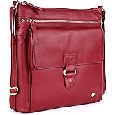 LEDERBUCK Shirley Large Soft Real Leather Womens Crossbody Handbags and Purses-Triple Zip Sling Crossover Shoulder Bag | Large, Soft, Real Leather, Purses, Triple Zip, Sling