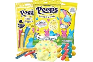 SWEETZO Peeps Easter Assortment, Cotton Candy, Ropes, and Gummies, 2025 Basket Fillers, 3 Items