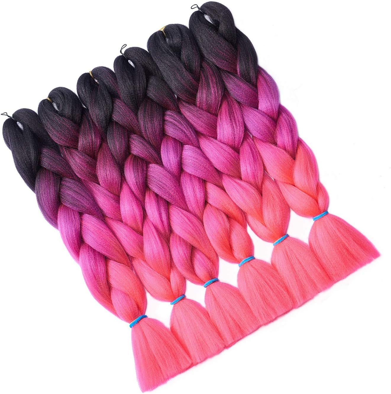 Hairingrid Jumbo Braid Hair Ombre Extension 24inch 6pcs/Lot 100g/pc Synthetic Hair Twist Braiding Hair Crochet Hair for African American Women (R76XM54#)