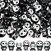 Rotatingpals 50 Pcs Halloween Mini Resin Sugar Skull Figurines Bulk | Day of The Dead Halloween Decor, Tiny Skull Statues Gift, Miniatures Micro DIY Craft for Home Office Table Decor