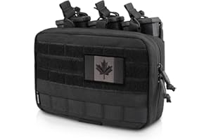 WYNEX Tactical Mag Admin Pouch, Molle Utility Tool Pouch EMT Organizer with Triple Stacker Magazine Holder for M4 M16 Canada 