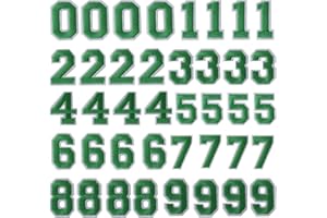 TACVEL 40 Pieces Green Iron on Numbers Patches, Numbers 0-9 Applique for Clothes, Dress, Hat, Socks, Jeans, DIY Accessories