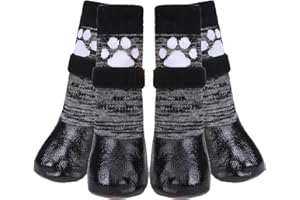 KOOLTAIL Dog Socks Anti Slip with Straps Traction Control Waterproof Paw Protector (Grey, XX-Large)