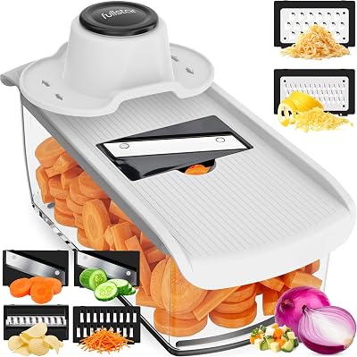Pro - 6-in-1 Mandoline Gemüsehobel, Julienneschneider und Reibe