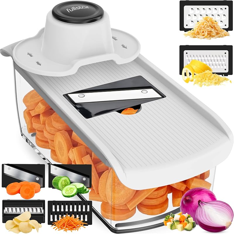 Pro - 6-in-1 Mandoline Gemüsehobel, Julienneschneider und Reibe