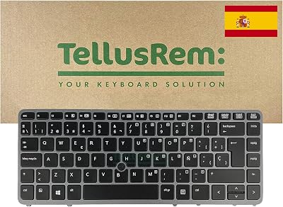 TellusRem Spanish Non-Backlit Keyboard for HP 840 G1 G2 850 G1 G2