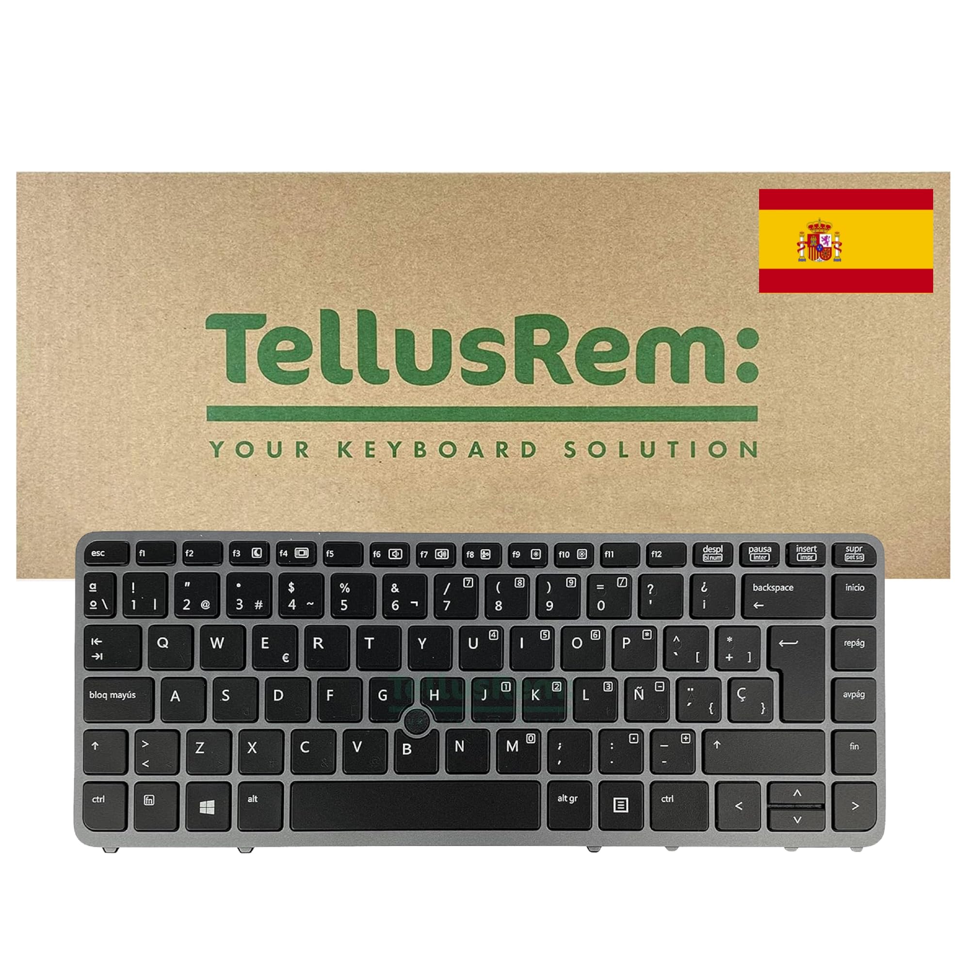 replacement Spanish non-backlit keyboard for HP 840 G1, 840 G2, 850 G1, 850 G2