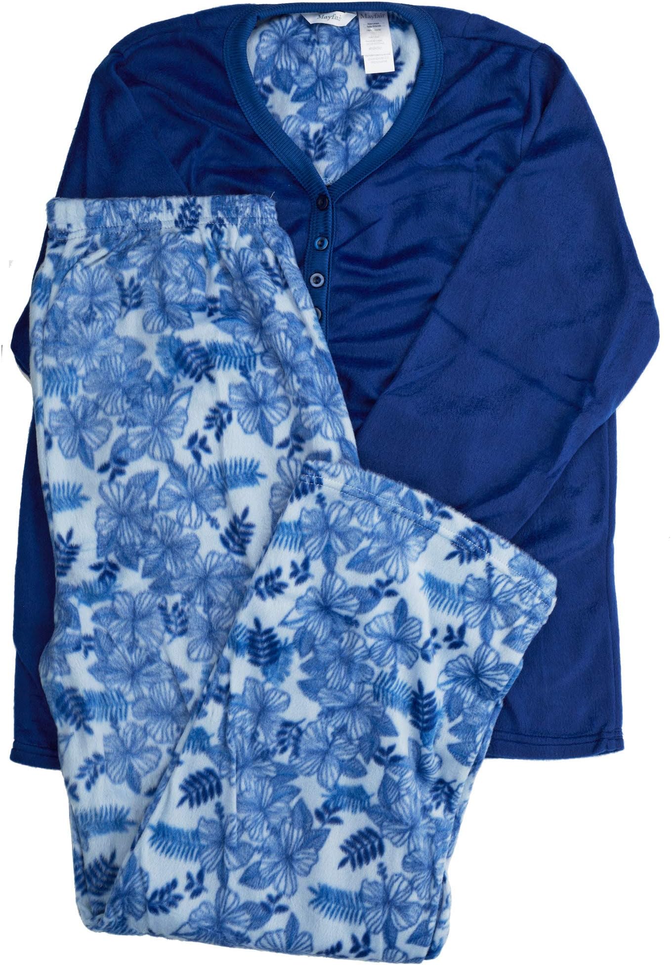 ReLive Womens Ultra Soft Minky Fleece 2-Piece Ladies Pajama Set