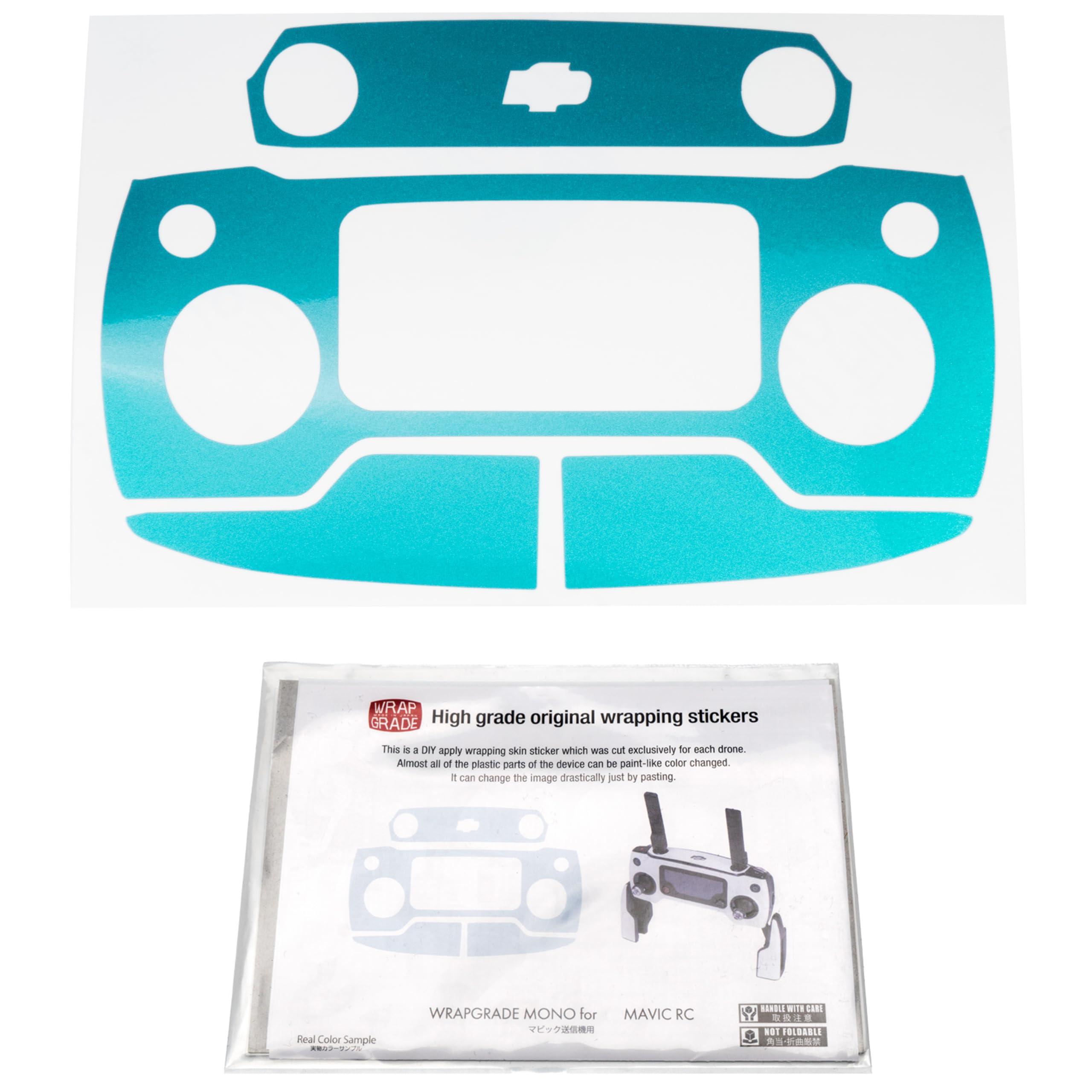 Wrapgrade Mono Skin compatible with Mavic Pro Remote Controller (CARIBBEAN BLUE) — image 1