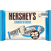 HERSHEY’S COOKIES ’N’ CRÈME Snack Size – Individually Wrapped Halloween Chocolate Bars, Bulk Candy for Trick‑or‑Treat, 25 Cou