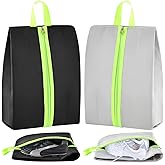 Vincreem 2 Pack Smell Proof Shoe Cleat Bag for Travel Water-Resistant Odor Absorbing Lightweight Golf Soccer Shoe Storage Organizer Shoe Pouch with Zipper for Gym Sports Travel Work