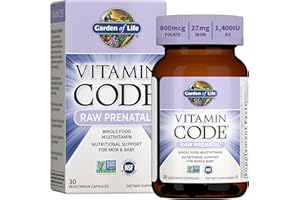 Garden of Life Prenatal Multivitamin for Women with Iron, Folate & Vitamin C and D3 for Neural Development & Probiotics for Immune Support – Vitamin Code – Non-GMO, Gluten-Free, Kosher, 10 Day Supply