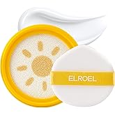 ELROEL Pang Pang Big Sun Cushion Plus Refill - Korean Hypoallergenic & Cooling Face Sunscreen with Puff Sponge - Broad Spectrum SPF50+ PA++++ (0.88 oz)