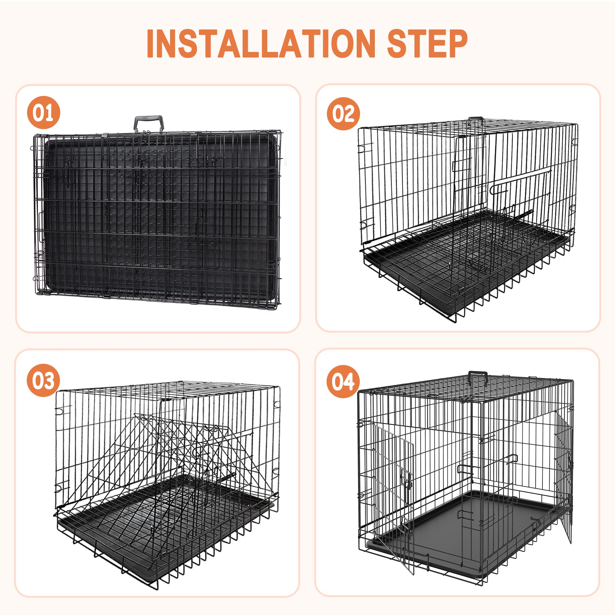 Pet Republic Dog Crates For Large Dogs Folding Metal Wire Dog Gage