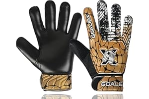 GOALIEX Soccer Goalie Gloves, Football Goalkeeper Gloves for Kids Boys Youth Children Double Wrist Along 4mm Super Grip Palm