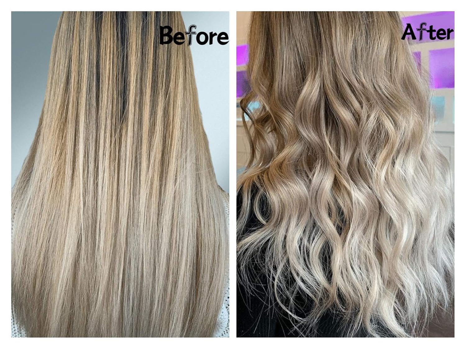 MODVICA 3 Barrel Curling Iron Wand 26mm Hair Waver Temperature Adjustable Ceramic Hair Curling Iron (Pink): Beauty