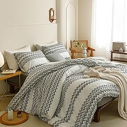 Cottonight Black Striped Comforter Set King Aztec
