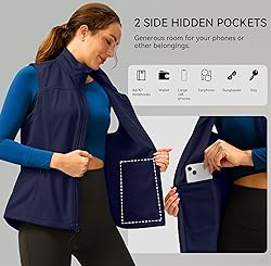 Soothfeel Women's Vest with Zipper Pocekts