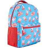 Peppa Pig Backpack for Girls - Peppa, George, Mummy and Daddy - 16" Backpack For School - Front Pocket and Laptop Sleeve Backpack for Girls and Toddlers - Preschool and Elementary School Bag