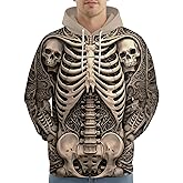 PAGYMO Graphic Hoodies for Men Funny 3D Print Cool Design Novelty Fashion Pullover Hooded Sweatshirt