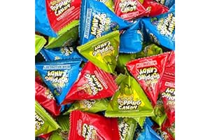 FUNTASTY Sour Popping Rocks - 40 Count Bag - Sour Popping Candy Individually Wrapped - Assorted Fruit Flavors - Triangle Pouches - Blue Raspberry, Watermelon, Green Apple