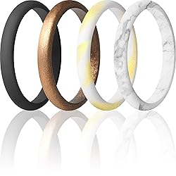 ThunderFit Stackable Silicone Wedding Rings for