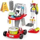 Toddler Cleaning Toy Set,New 29 - with Vacuum Cleaner,Broom &amp; Mop,Ages 3-5 | Piece Detachable Kids Cleaning Set for Kids - for Pretend Play Educational Cleaning Carts Boy and Girls 3-5 Years Old（Red）
