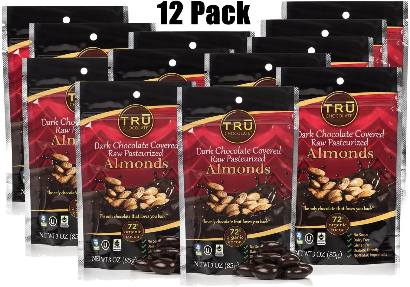 Organic & All Natural 72 Dark Chocolate Covered Raw