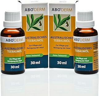 100% Reines Australisches Teebaumöl 60 ml (2x 30 ml) zur Haut-Pflege Reinigung, gegen Pickel, Schuppen und Mitesser