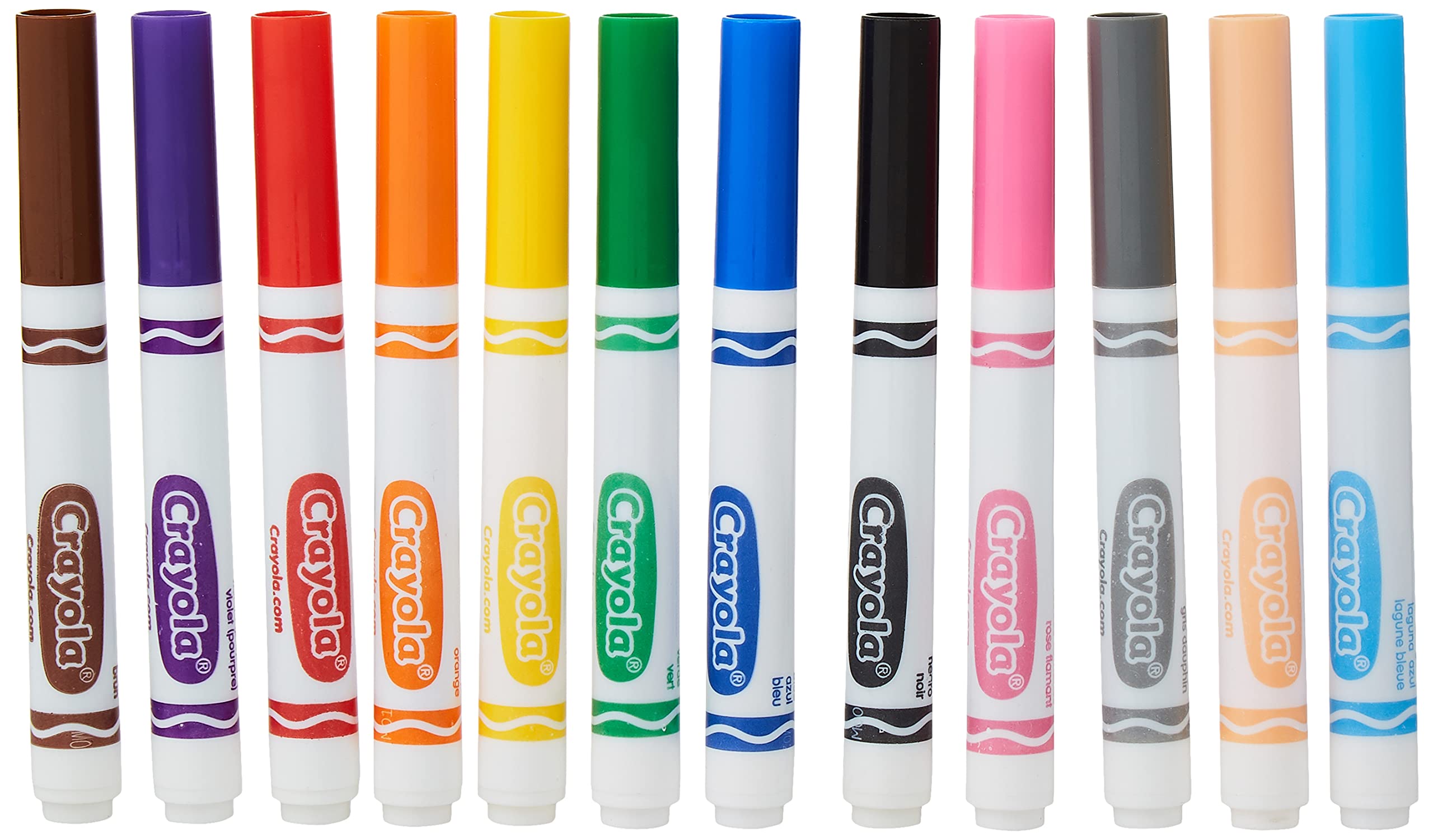 Crayola CRA-58-7712 Classic Non-Washable Marker, Broad-Line, 12 Colors/Set