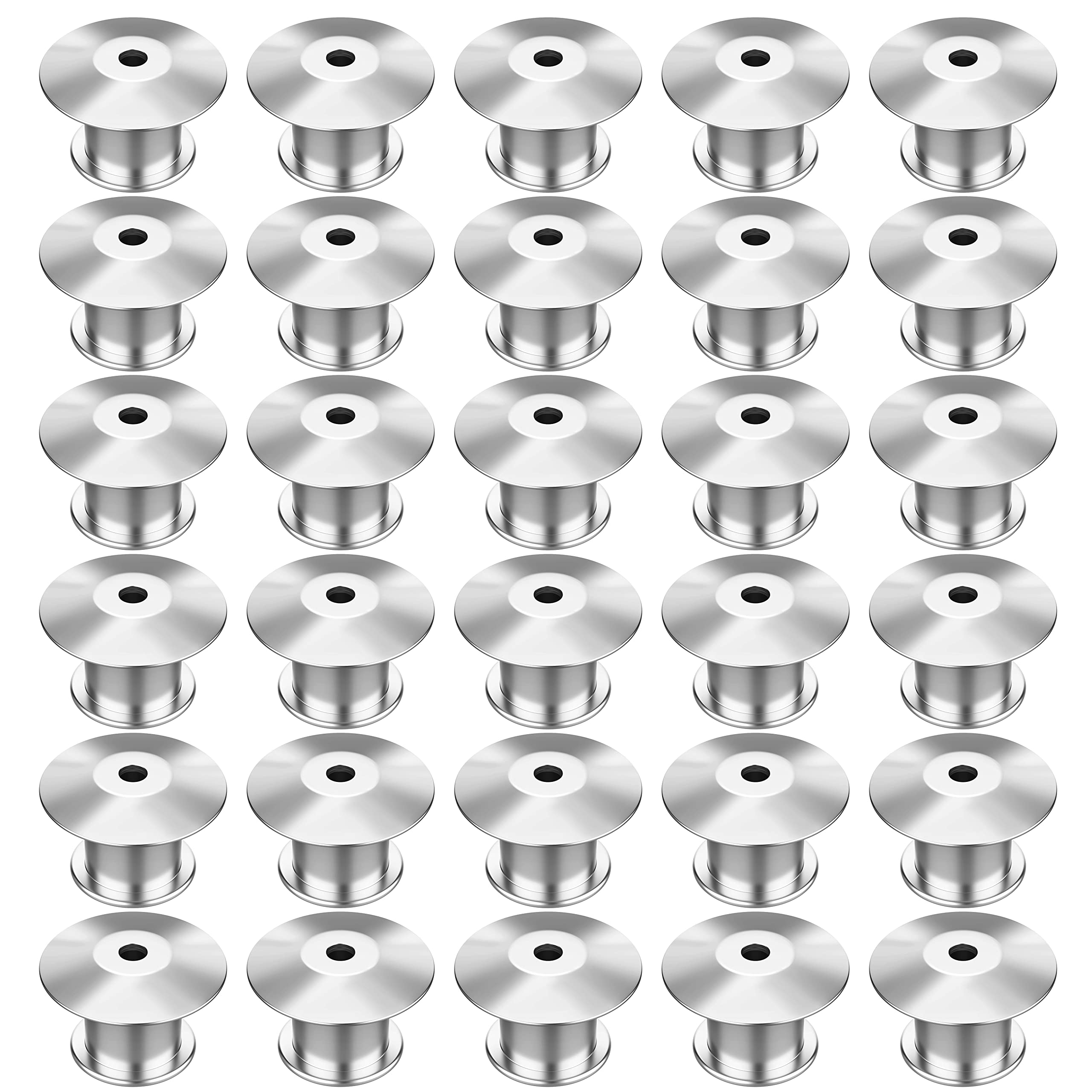 MengH-SHOP Locking Pin Keepers Backs Metal Pin Locks Replacement Pin Backs Clasps for Jewelry Brooches Badge Name Tags Crafts DIY 30pcs, Nickel (PTKM01_NK_30-MHKJ)