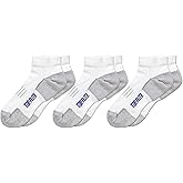 Top Flite Men's Coolmax Seamless Sport Low Cut Ankle Socks 3 Pair Pack, White/Grey, Large