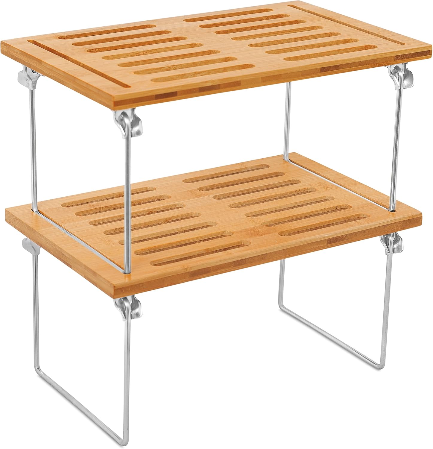 Best Stacking Utility Shelf Bamboo 2 Shelves