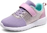 Harvest Land Glitter Kids Trainers Purple Pink Slip On Lightweight Breathable